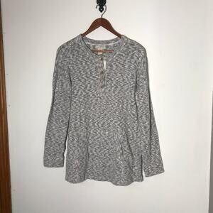 Mens Carbon2Colbalt Cotton Henley Shirt, Gray, Size M, EUC!